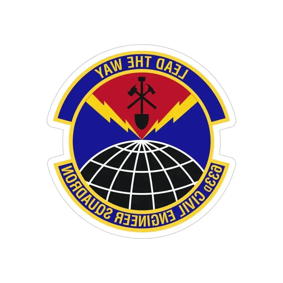 633d Civil Engineer Squadron (U.S. Air Force) REVERSE PRINT Transparent Die-Cut STICKER 5 Inch Die-Cut Transparent - The Sticker Space