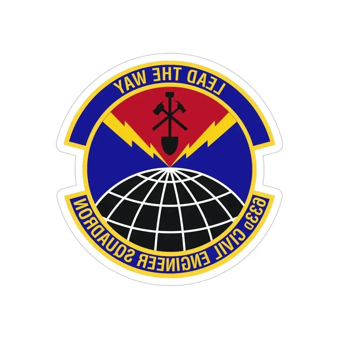 633d Civil Engineer Squadron (U.S. Air Force) REVERSE PRINT Transparent Die-Cut STICKER 6 Inch Die-Cut Transparent - The Sticker Space