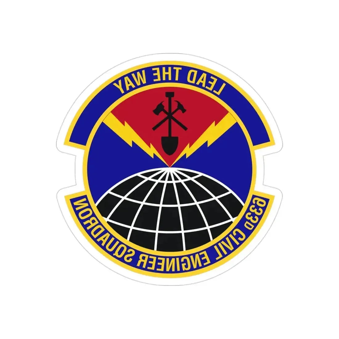 633d Civil Engineer Squadron (U.S. Air Force) REVERSE PRINT Transparent Die-Cut STICKER - The Sticker Space