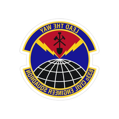 633d Civil Engineer Squadron (U.S. Air Force) REVERSE PRINT Transparent Die-Cut STICKER - The Sticker Space