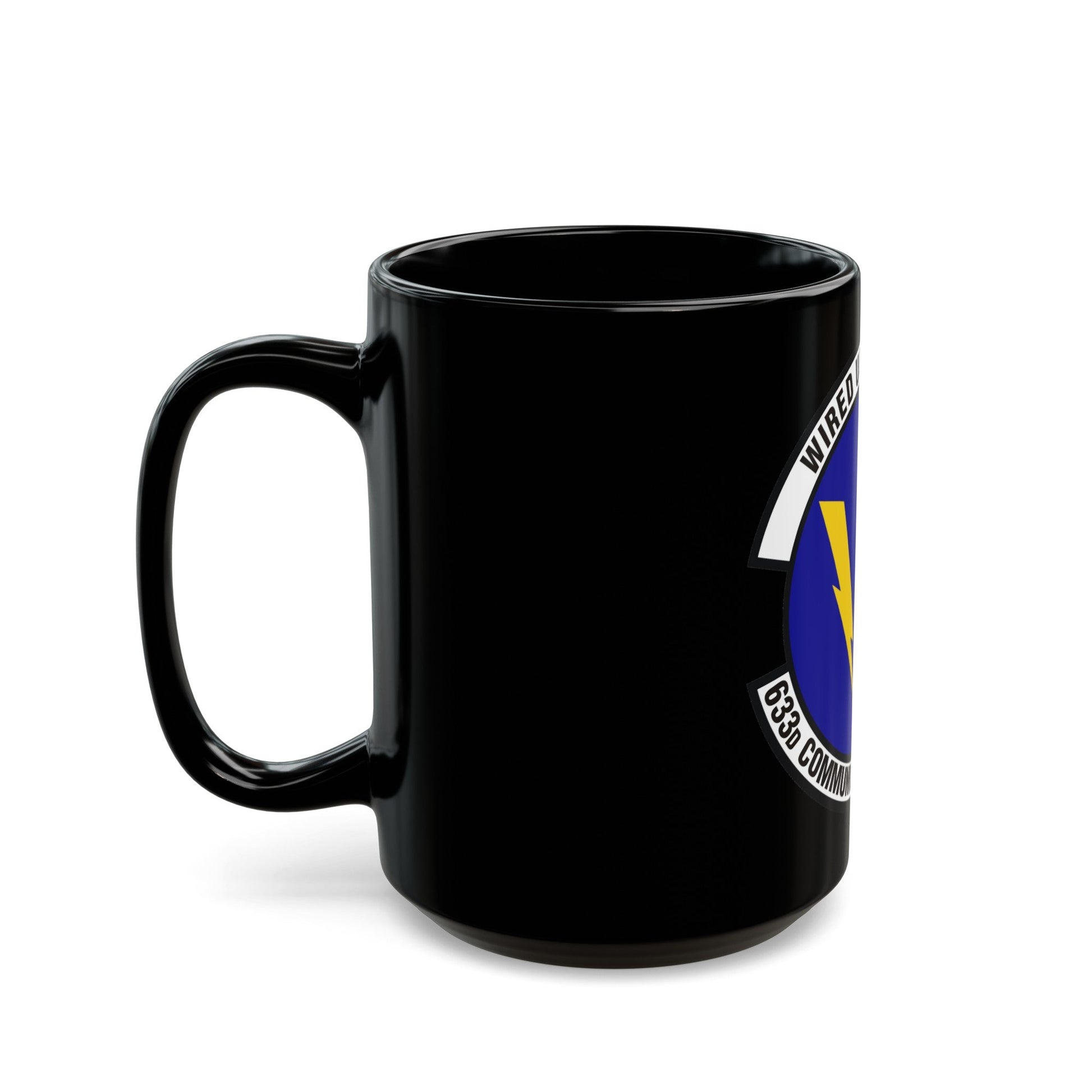 633d Communications Squadron (U.S. Air Force) Black Coffee Mug-The Sticker Space