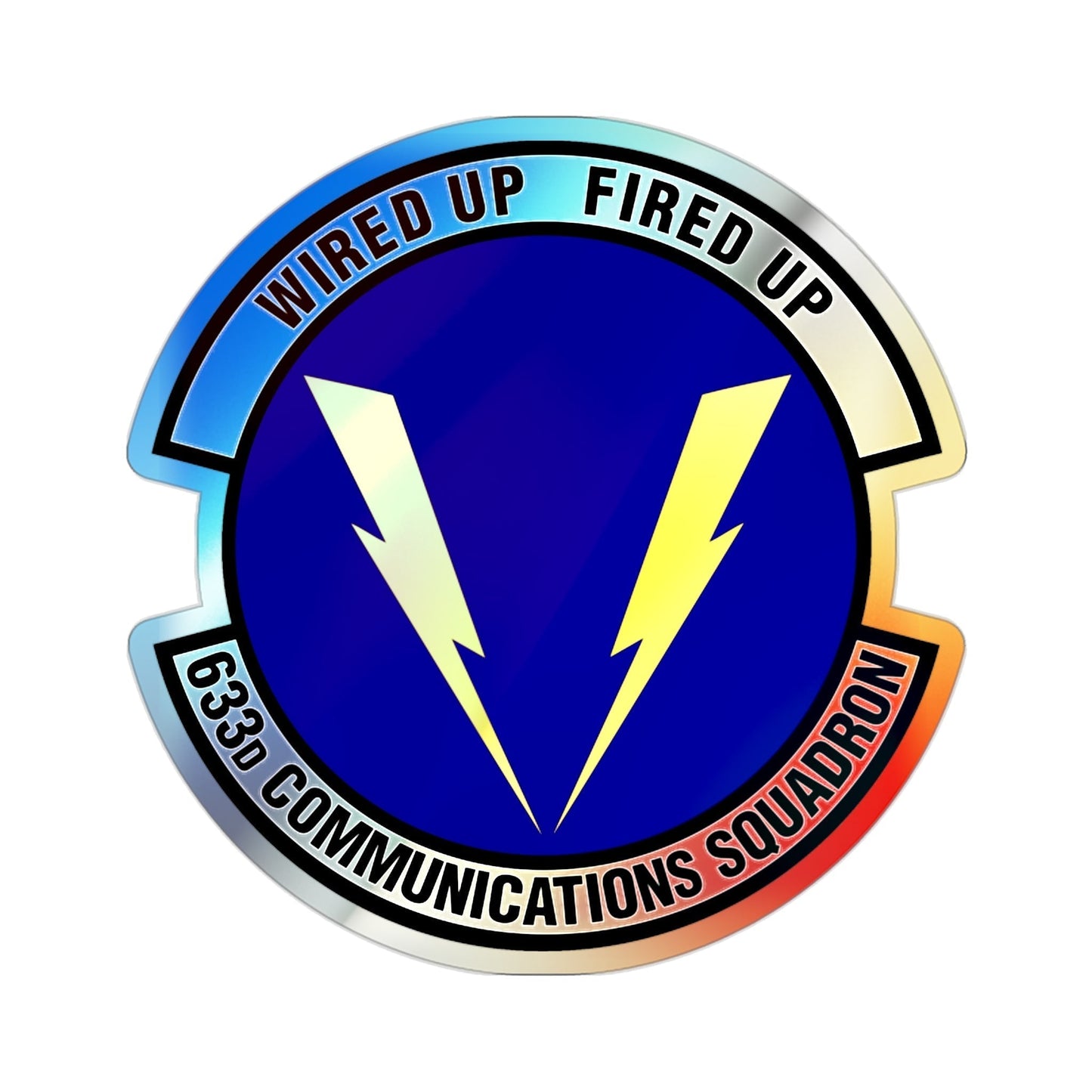 633d Communications Squadron (U.S. Air Force) Holographic STICKER Die-Cut Vinyl Decal-2 Inch-The Sticker Space