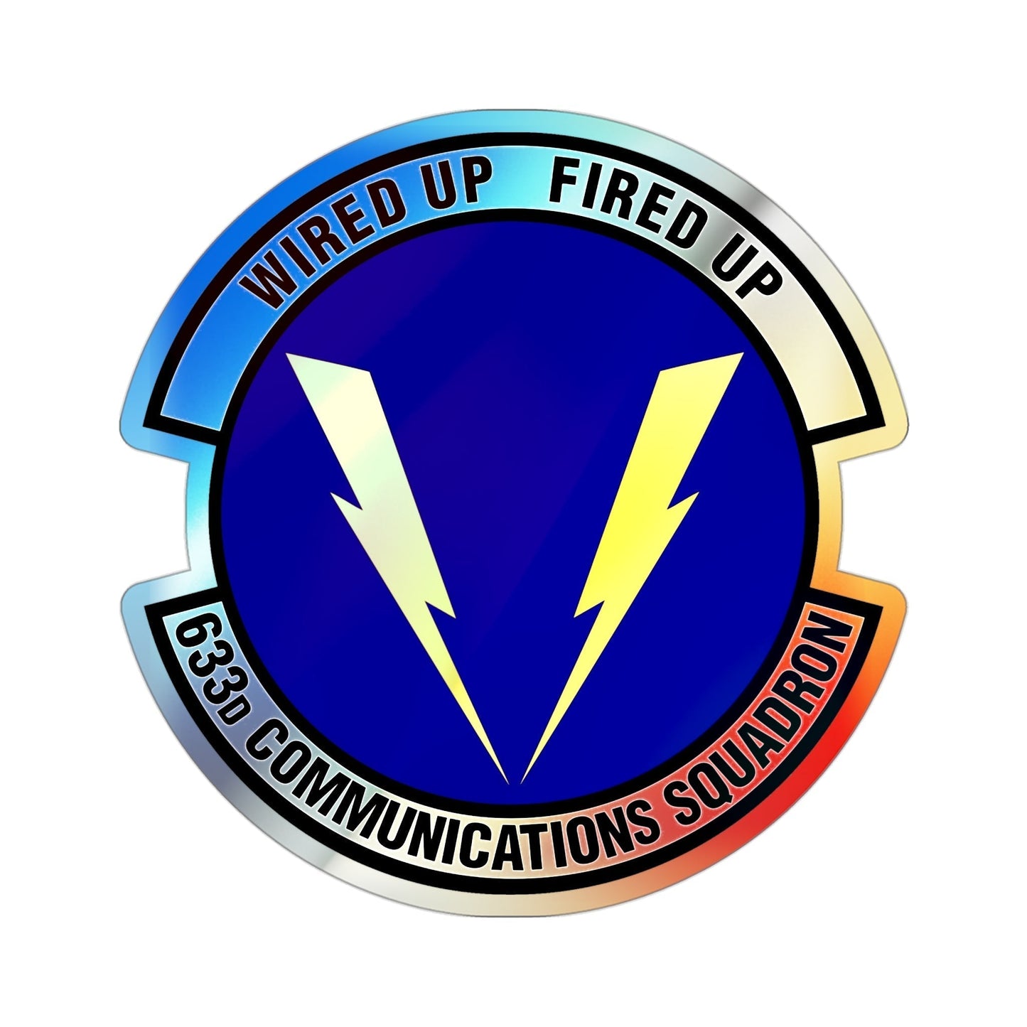 633d Communications Squadron (U.S. Air Force) Holographic STICKER Die-Cut Vinyl Decal-3 Inch-The Sticker Space