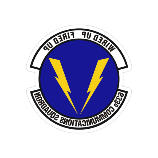 633d Communications Squadron (U.S. Air Force) REVERSE PRINT Transparent STICKER-2" × 2"-The Sticker Space