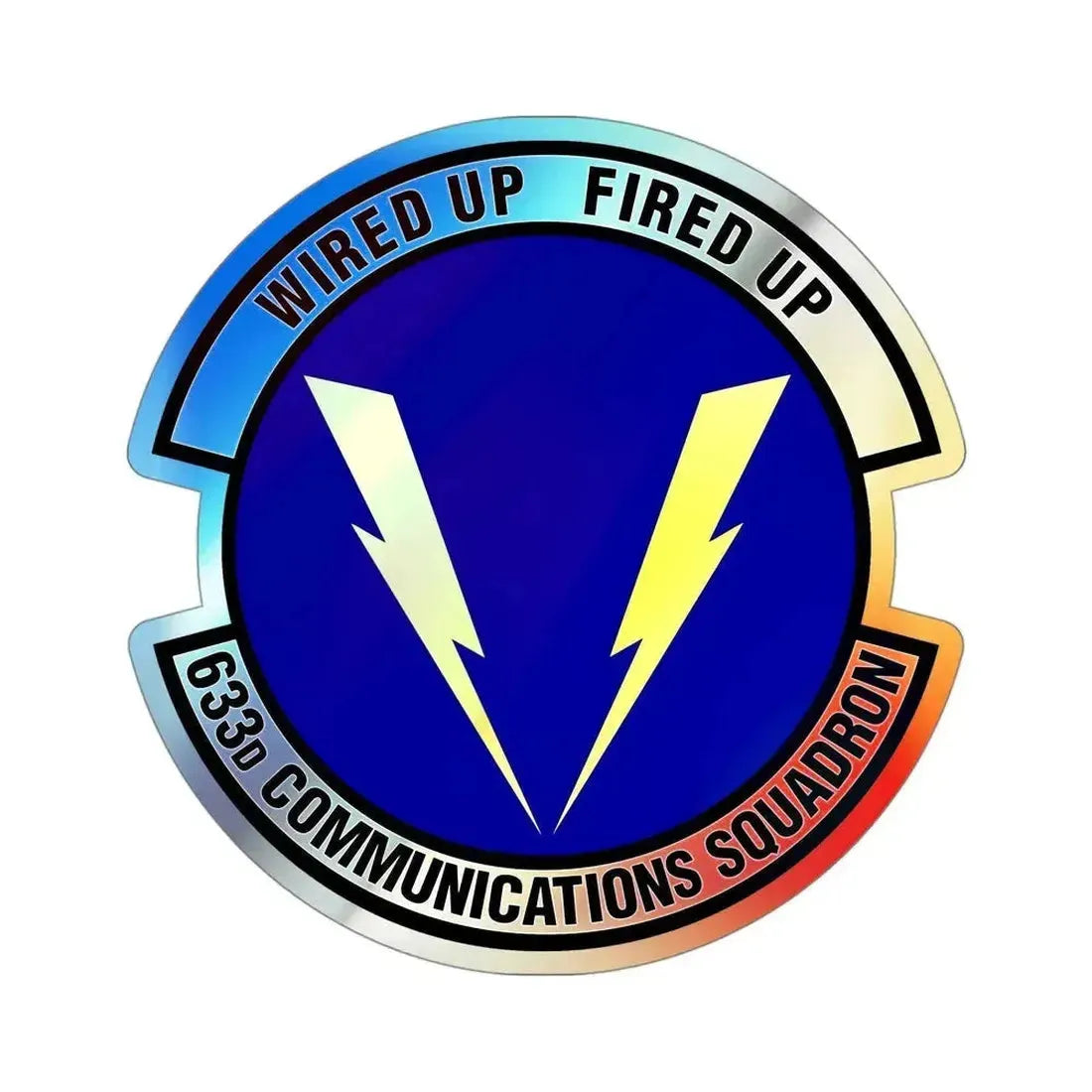 633d Communications Squadron (U.S. Air Force) Holographic STICKER Die-Cut Vinyl Decal 4 Inch Holographic - The Sticker Space