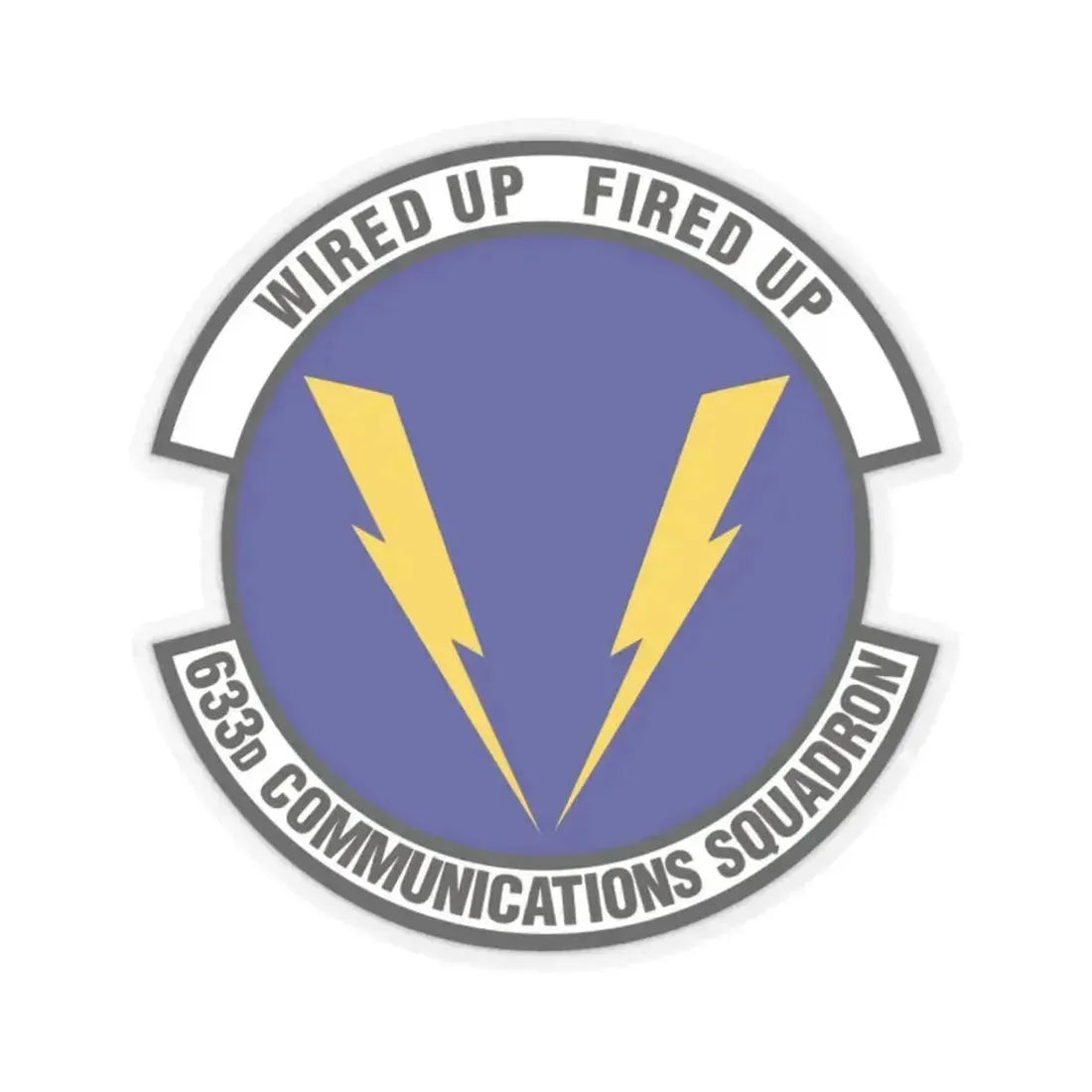 633d Communications Squadron (U.S. Air Force) STICKER Vinyl Kiss-Cut Decal 2 Inch Transparent - The Sticker Space