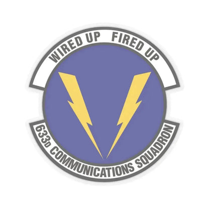 633d Communications Squadron (U.S. Air Force) STICKER Vinyl Kiss-Cut Decal 2 Inch Transparent - The Sticker Space