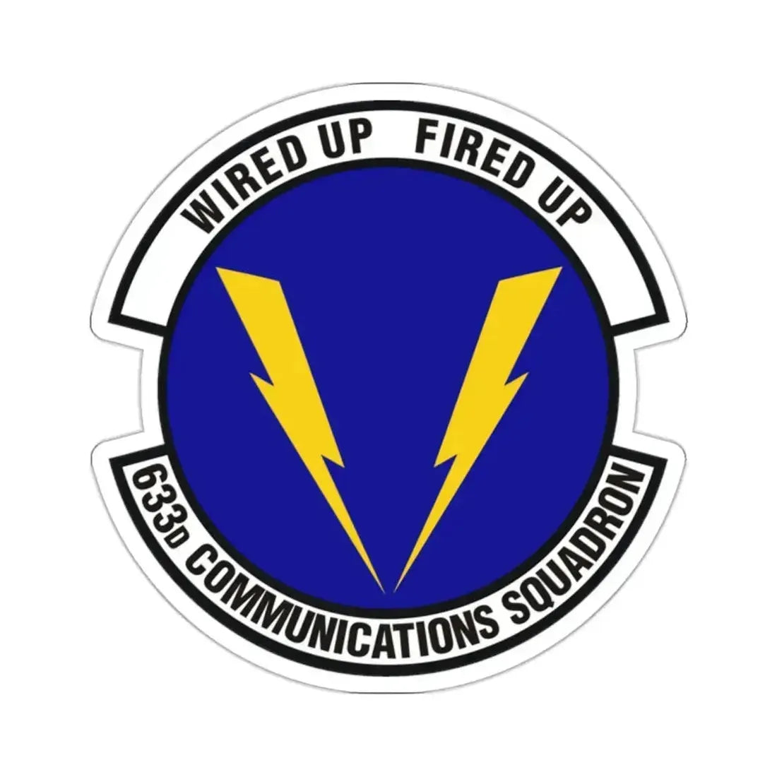 633d Communications Squadron (U.S. Air Force) STICKER Vinyl Kiss-Cut Decal 2 Inch White - The Sticker Space