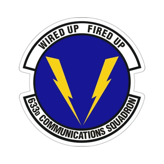 633d Communications Squadron (U.S. Air Force) STICKER Vinyl Kiss-Cut Decal 2 Inch White - The Sticker Space