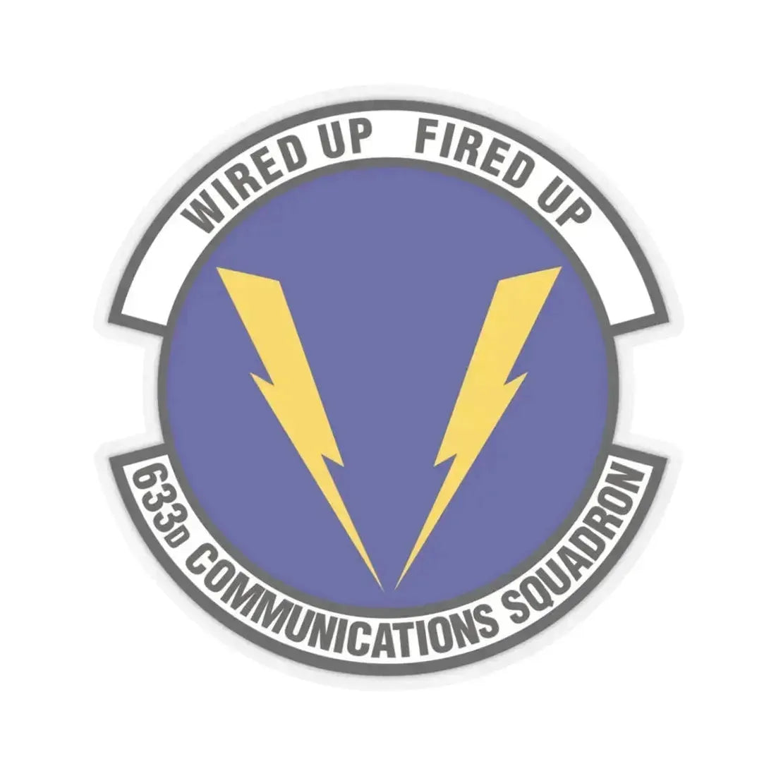 633d Communications Squadron (U.S. Air Force) STICKER Vinyl Kiss-Cut Decal 3 Inch Transparent - The Sticker Space