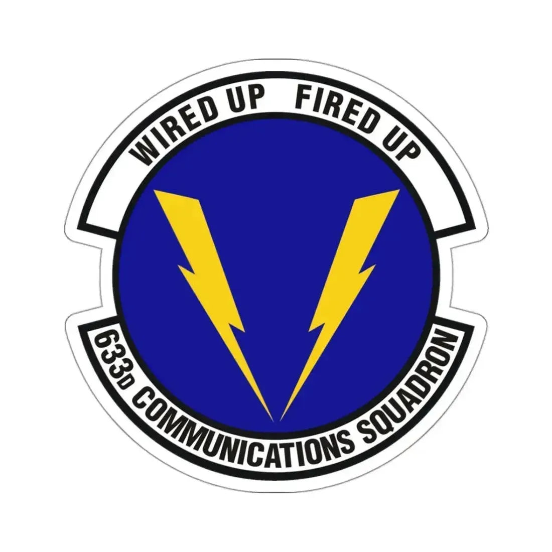 633d Communications Squadron (U.S. Air Force) STICKER Vinyl Kiss-Cut Decal 3 Inch White - The Sticker Space