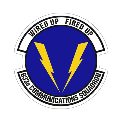 633d Communications Squadron (U.S. Air Force) STICKER Vinyl Kiss-Cut Decal 3 Inch White - The Sticker Space