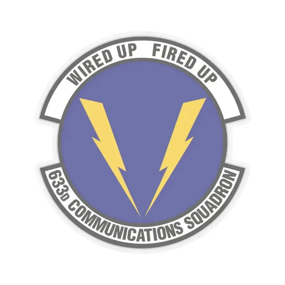 633d Communications Squadron (U.S. Air Force) STICKER Vinyl Kiss-Cut Decal 4 Inch Transparent - The Sticker Space