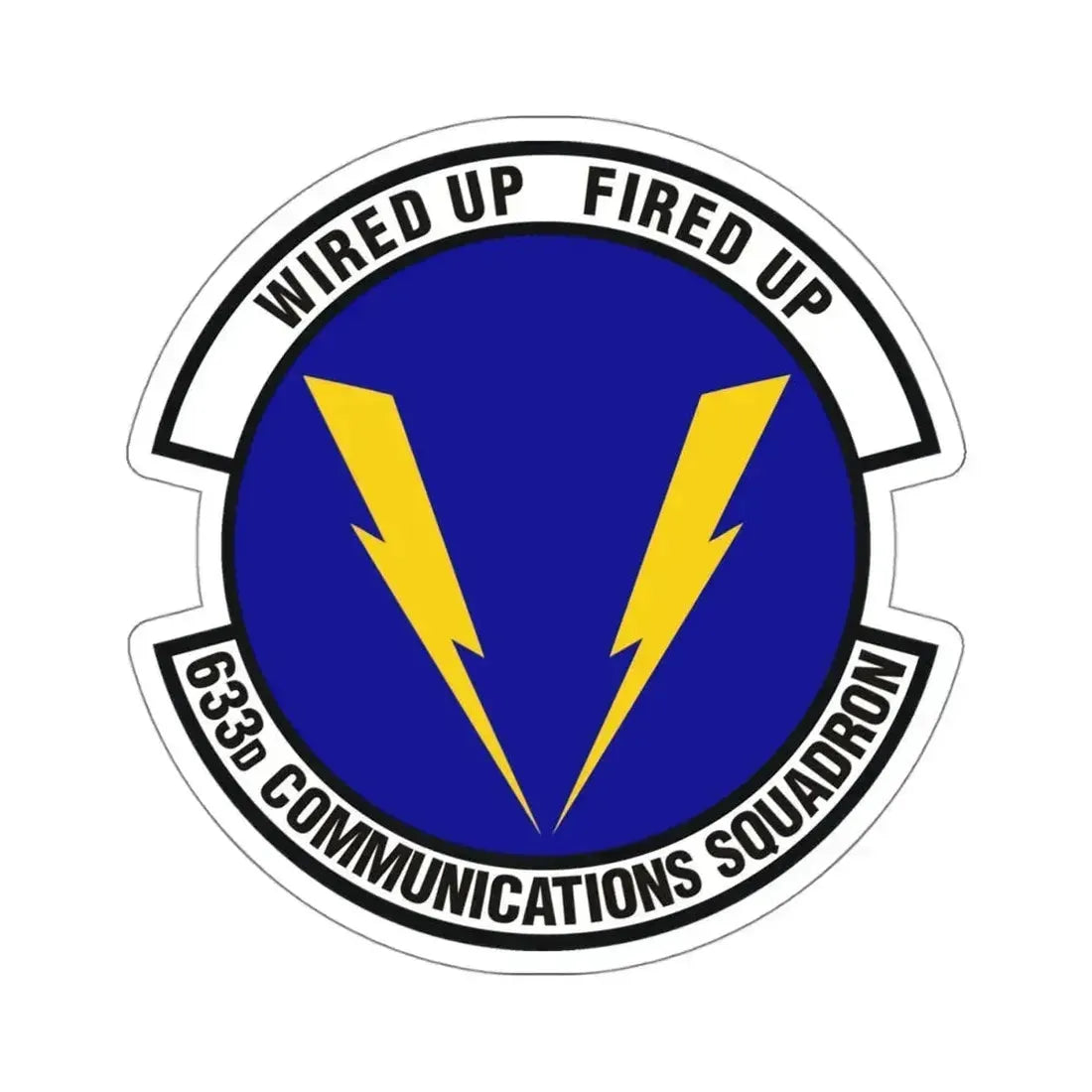633d Communications Squadron (U.S. Air Force) STICKER Vinyl Kiss-Cut Decal 4 Inch White - The Sticker Space