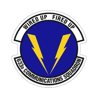 633d Communications Squadron (U.S. Air Force) STICKER Vinyl Kiss-Cut Decal 4 Inch White - The Sticker Space