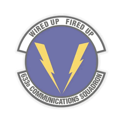 633d Communications Squadron (U.S. Air Force) STICKER Vinyl Kiss-Cut Decal 6 Inch Transparent - The Sticker Space