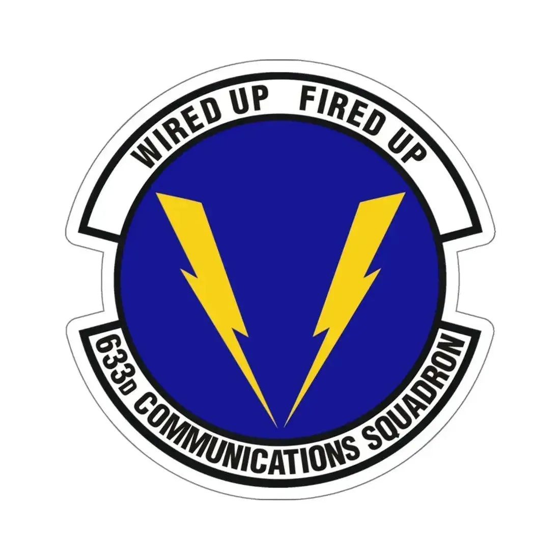 633d Communications Squadron (U.S. Air Force) STICKER Vinyl Kiss-Cut Decal 6 Inch White - The Sticker Space