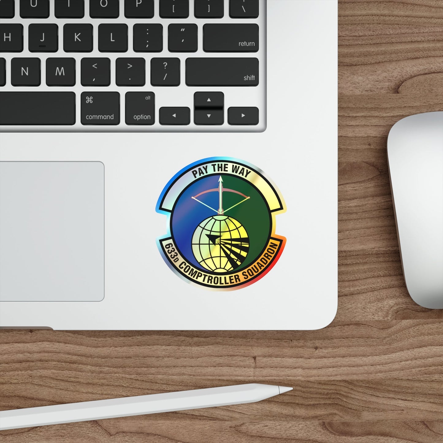 633d Comptroller Squadron (U.S. Air Force) Holographic STICKER Die-Cut Vinyl Decal-The Sticker Space