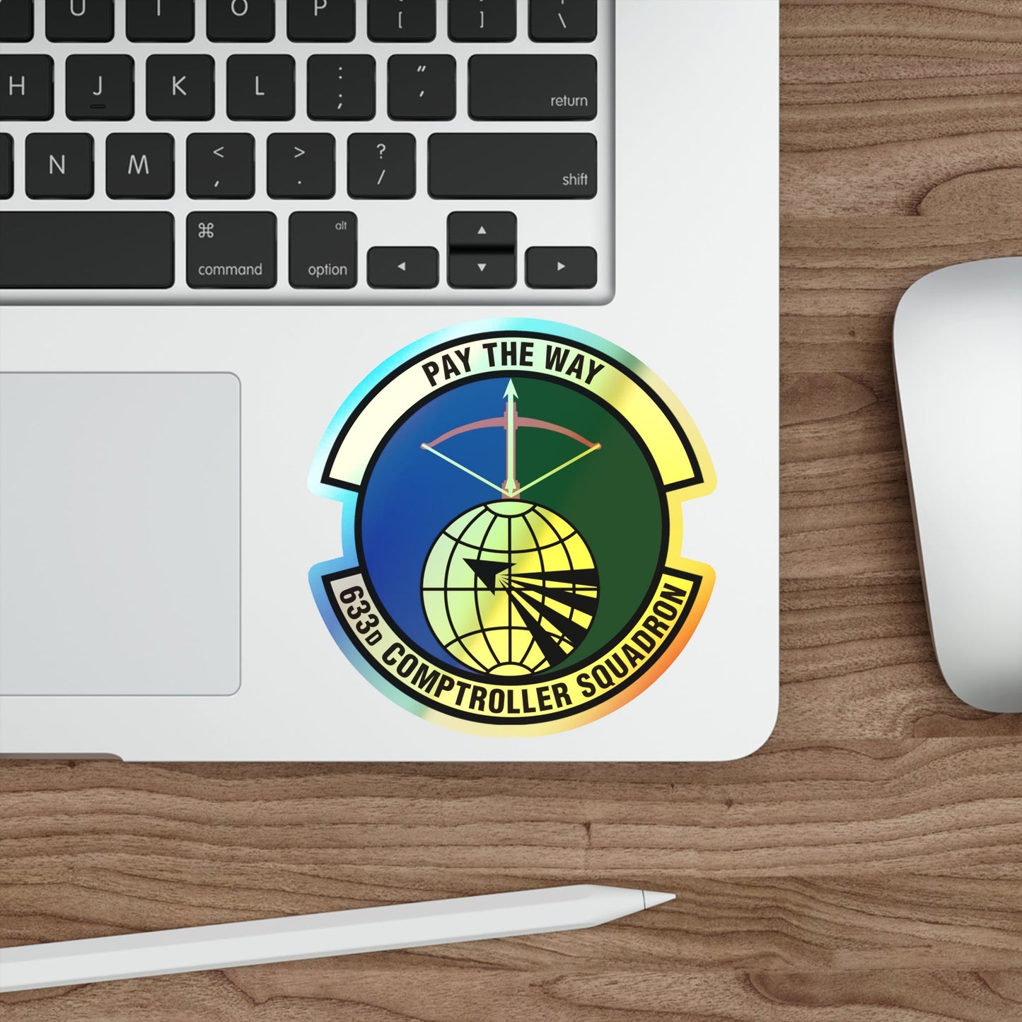 633d Comptroller Squadron (U.S. Air Force) Holographic STICKER Die-Cut Vinyl Decal-The Sticker Space