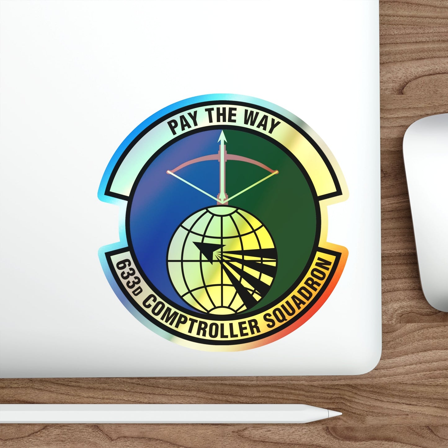 633d Comptroller Squadron (U.S. Air Force) Holographic STICKER Die-Cut Vinyl Decal-The Sticker Space