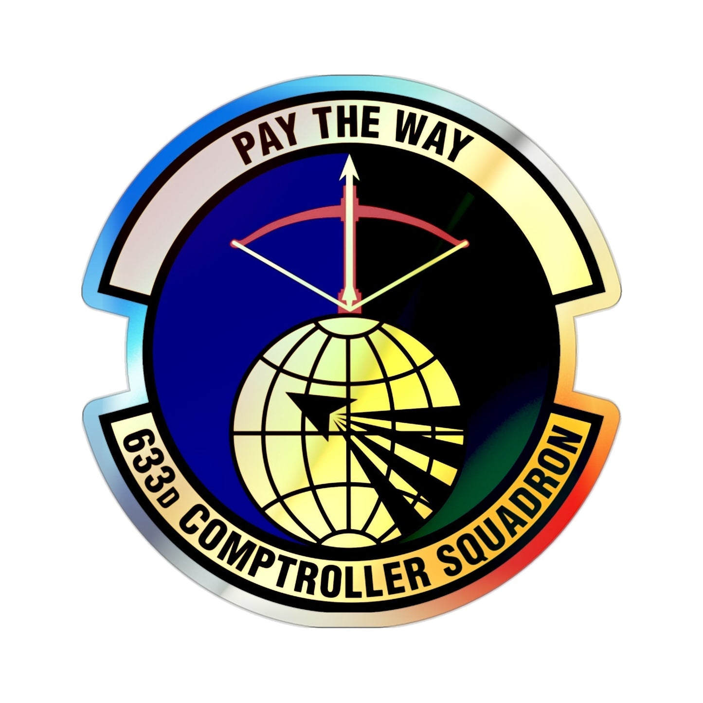 633d Comptroller Squadron (U.S. Air Force) Holographic STICKER Die-Cut Vinyl Decal-2 Inch-The Sticker Space