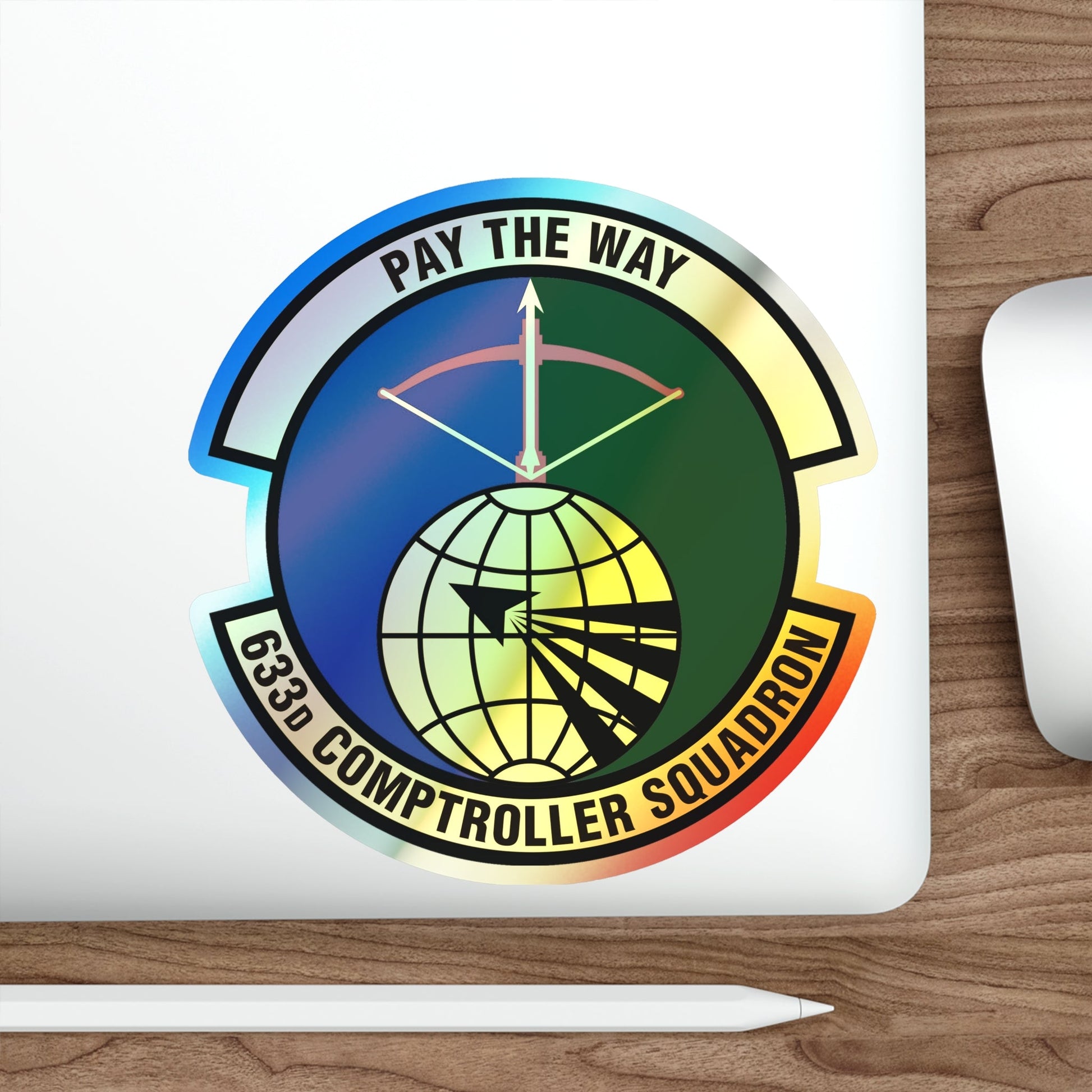 633d Comptroller Squadron (U.S. Air Force) Holographic STICKER Die-Cut Vinyl Decal-The Sticker Space