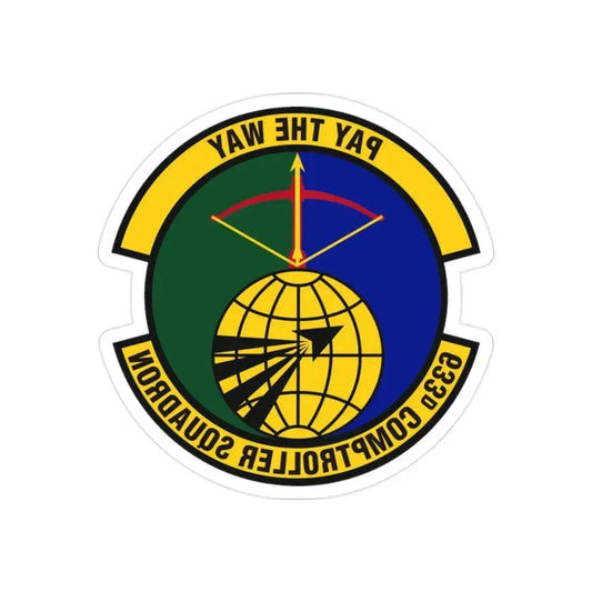 633d Comptroller Squadron (U.S. Air Force) REVERSE PRINT Transparent Die-Cut STICKER 2 Inch Die-Cut Transparent - The Sticker Space