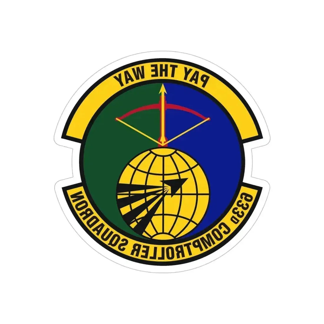 633d Comptroller Squadron (U.S. Air Force) REVERSE PRINT Transparent Die-Cut STICKER 6 Inch Die-Cut Transparent - The Sticker Space