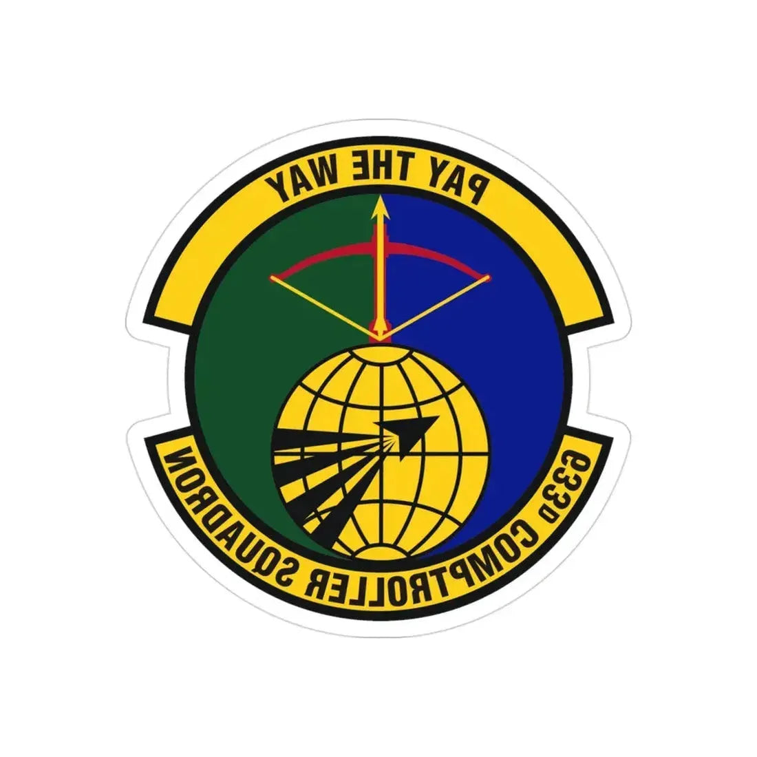 633d Comptroller Squadron (U.S. Air Force) REVERSE PRINT Transparent Die-Cut STICKER - The Sticker Space