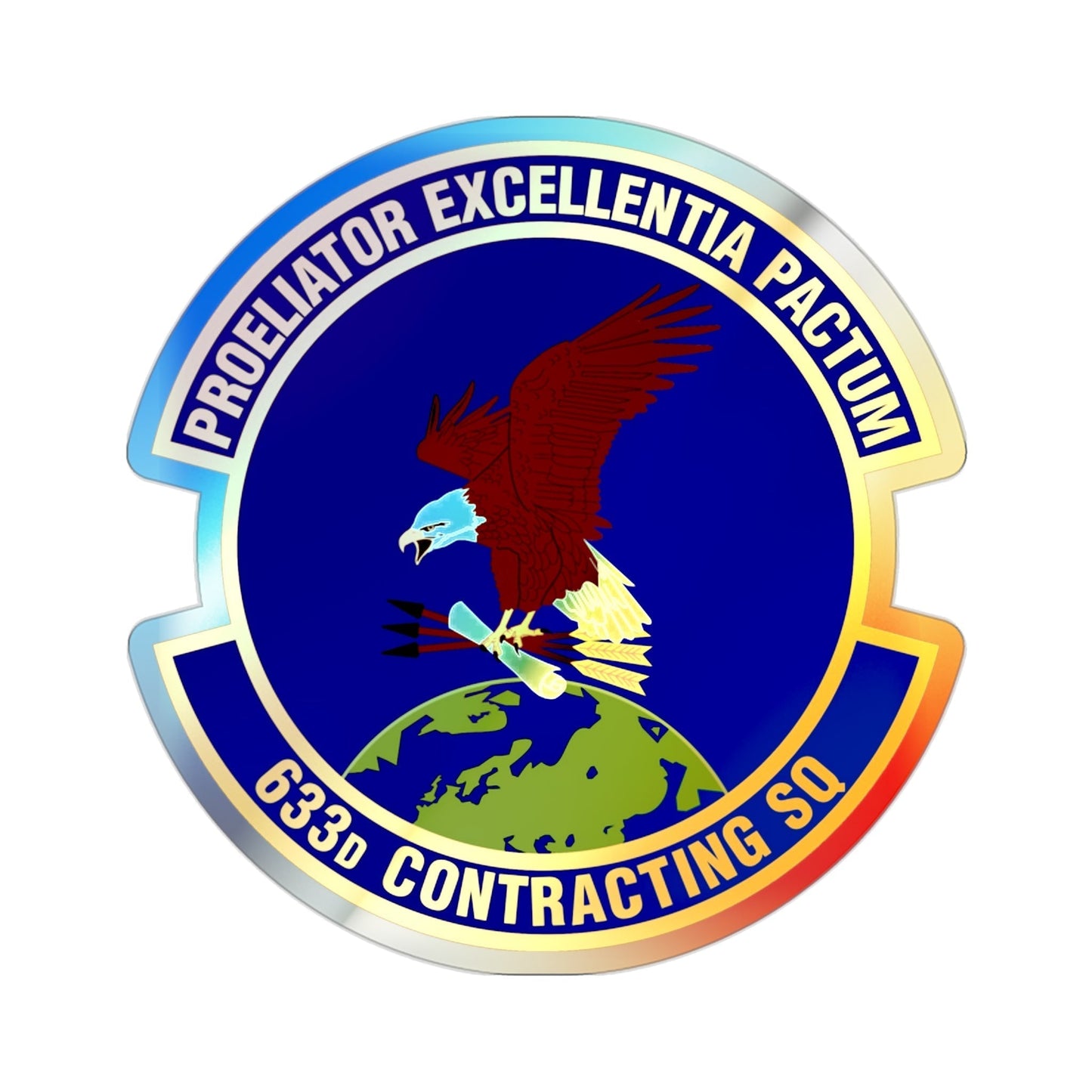 633d Contracting Squadron (U.S. Air Force) Holographic STICKER Die-Cut Vinyl Decal-2 Inch-The Sticker Space