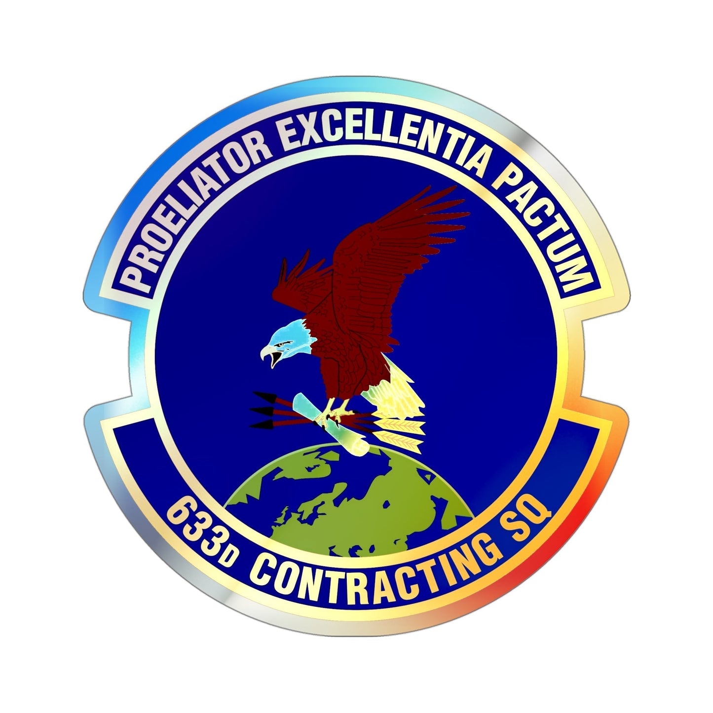 633d Contracting Squadron (U.S. Air Force) Holographic STICKER Die-Cut Vinyl Decal-4 Inch-The Sticker Space