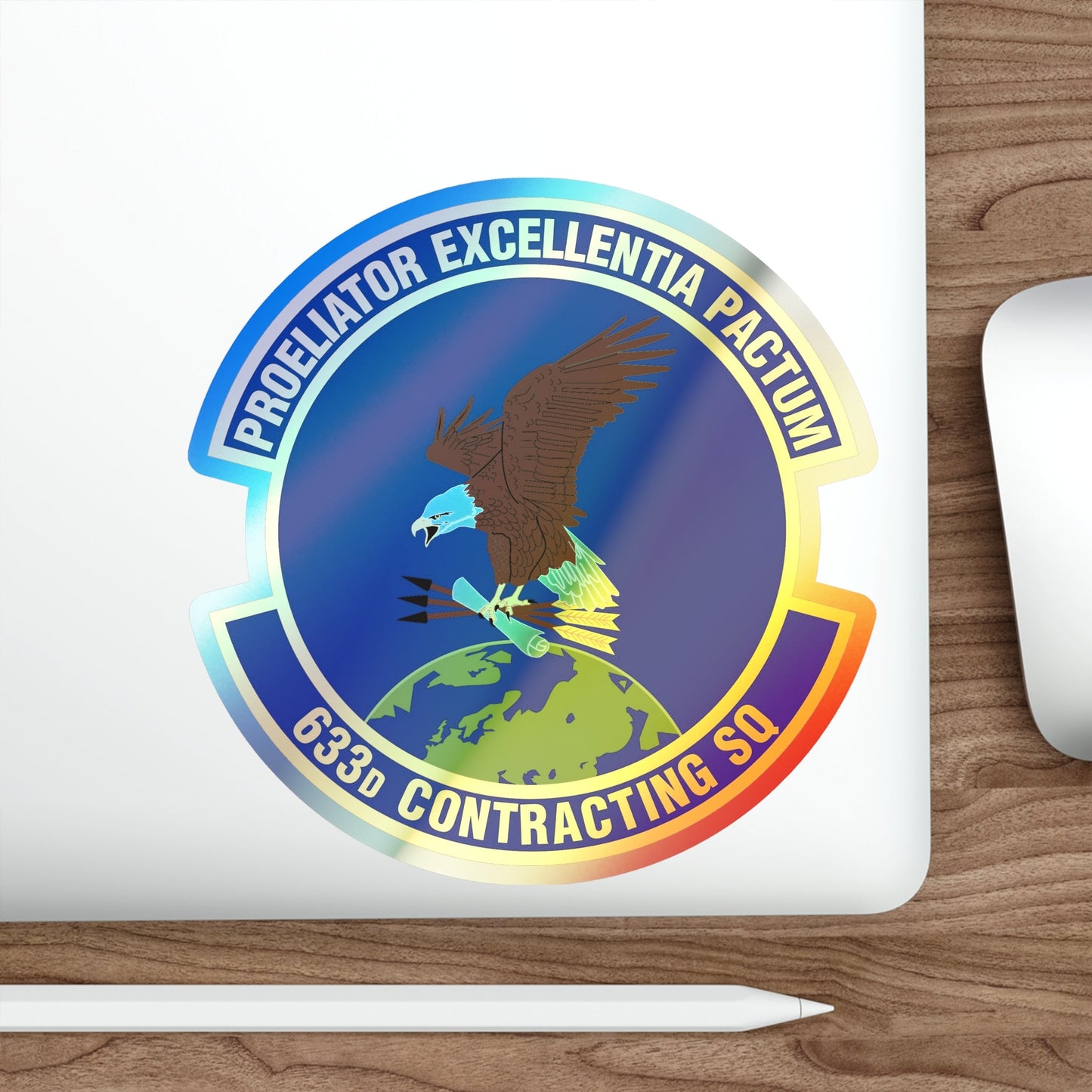 633d Contracting Squadron (U.S. Air Force) Holographic STICKER Die-Cut Vinyl Decal-The Sticker Space