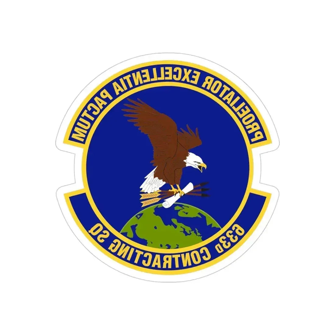 633d Contracting Squadron (U.S. Air Force) REVERSE PRINT Transparent Die-Cut STICKER 4 Inch Die-Cut Transparent - The Sticker Space