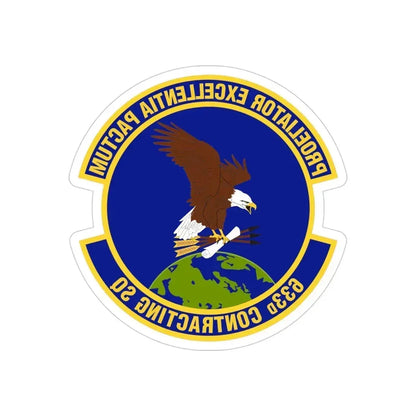 633d Contracting Squadron (U.S. Air Force) REVERSE PRINT Transparent Die-Cut STICKER 4 Inch Die-Cut Transparent - The Sticker Space