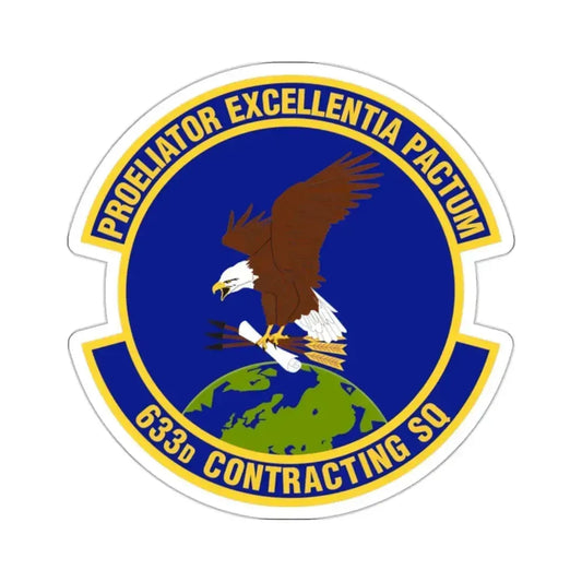 633d Contracting Squadron (U.S. Air Force) STICKER Vinyl Kiss-Cut Decal 2 Inch White - The Sticker Space