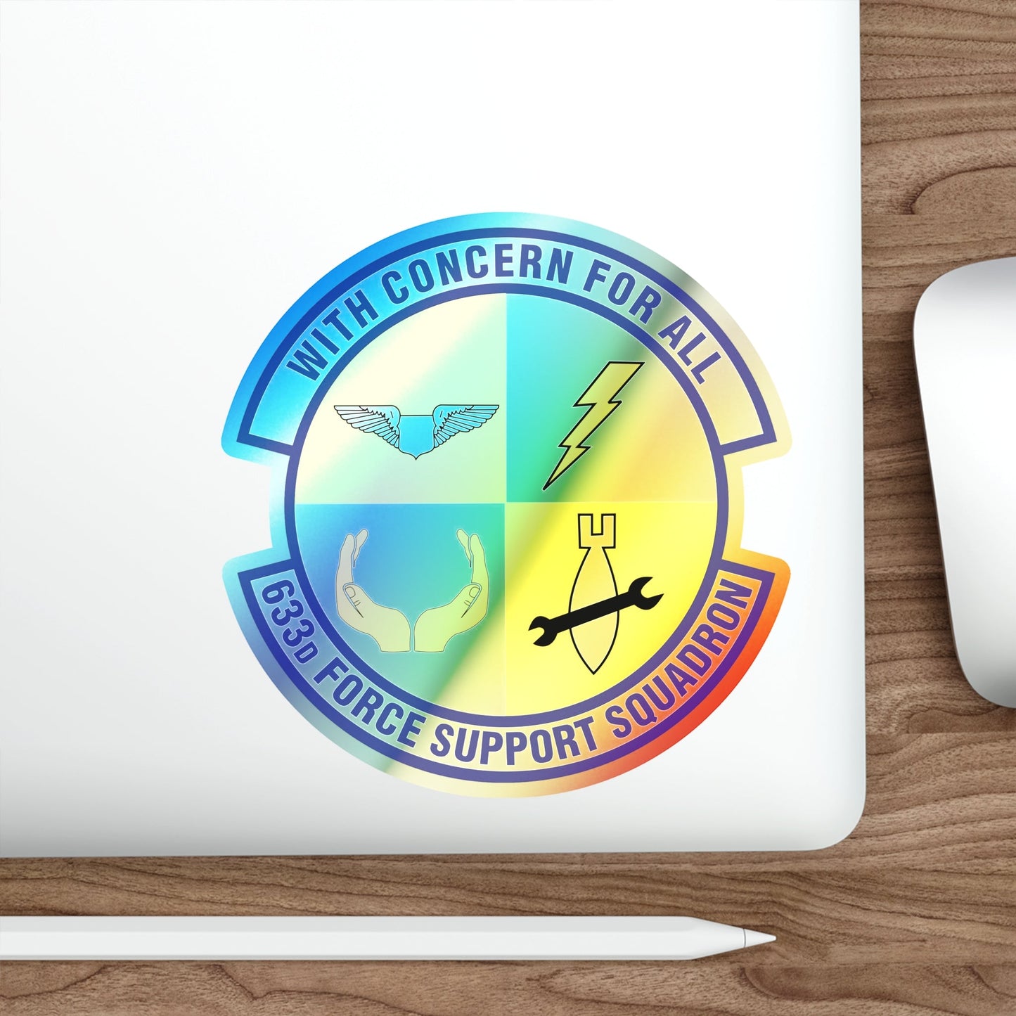 633d Force Support Squadron (U.S. Air Force) Holographic STICKER Die-Cut Vinyl Decal-The Sticker Space