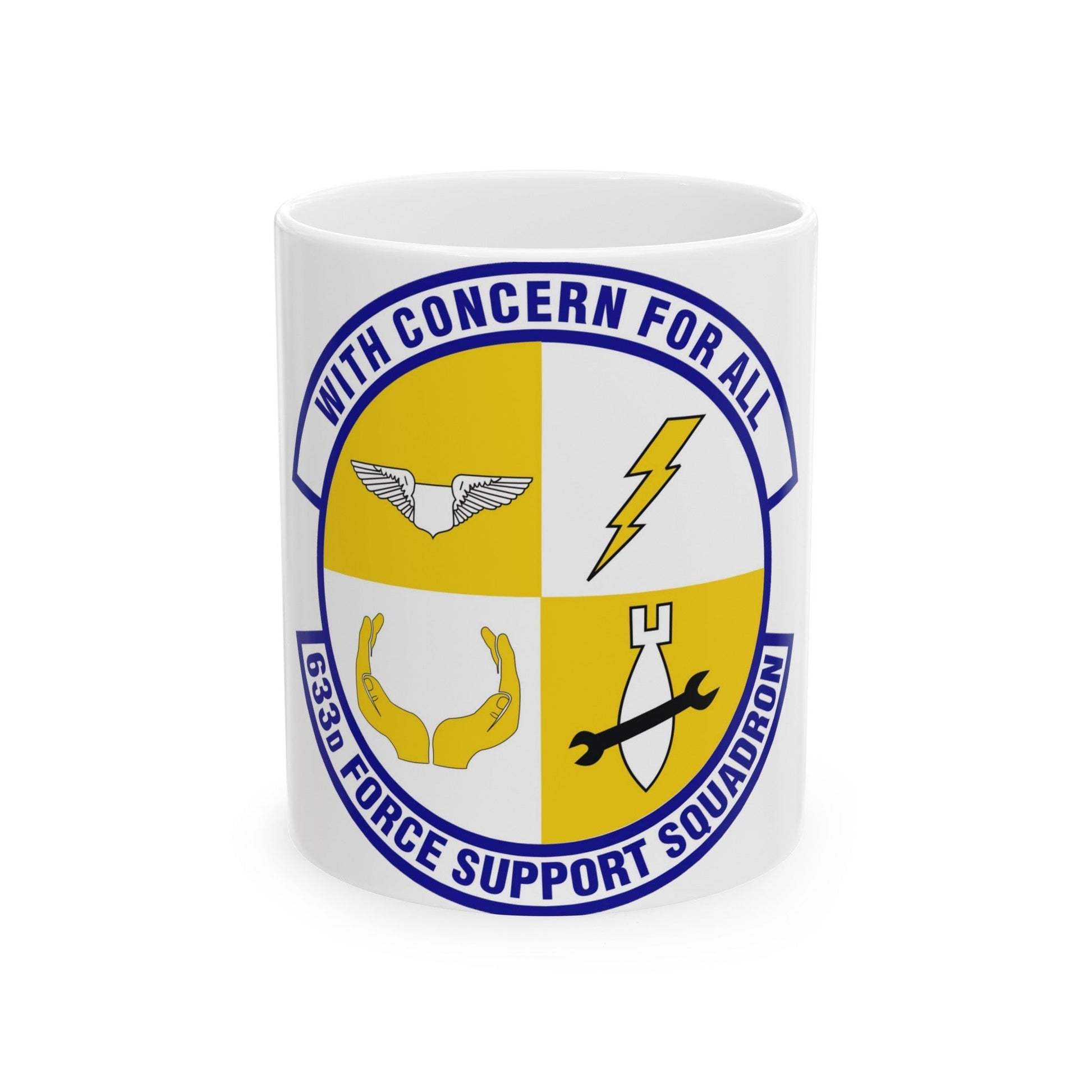 633d Force Support Squadron (U.S. Air Force) White Coffee Mug-11oz-The Sticker Space