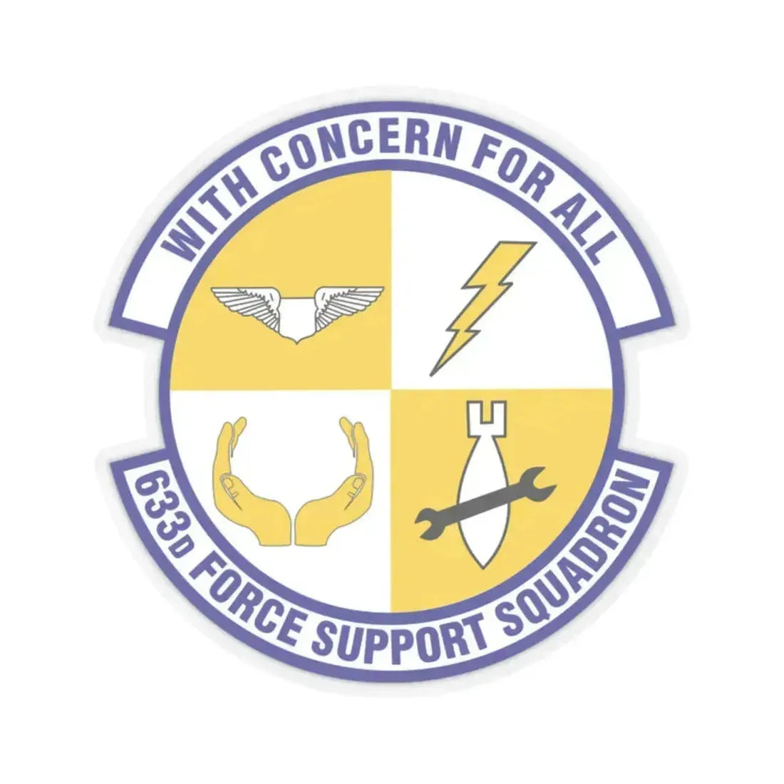633d Force Support Squadron (U.S. Air Force) STICKER Vinyl Kiss-Cut Decal 2 Inch Transparent - The Sticker Space