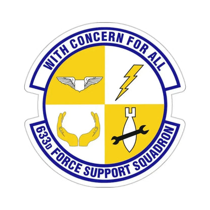 633d Force Support Squadron (U.S. Air Force) STICKER Vinyl Kiss-Cut Decal 2 Inch White - The Sticker Space