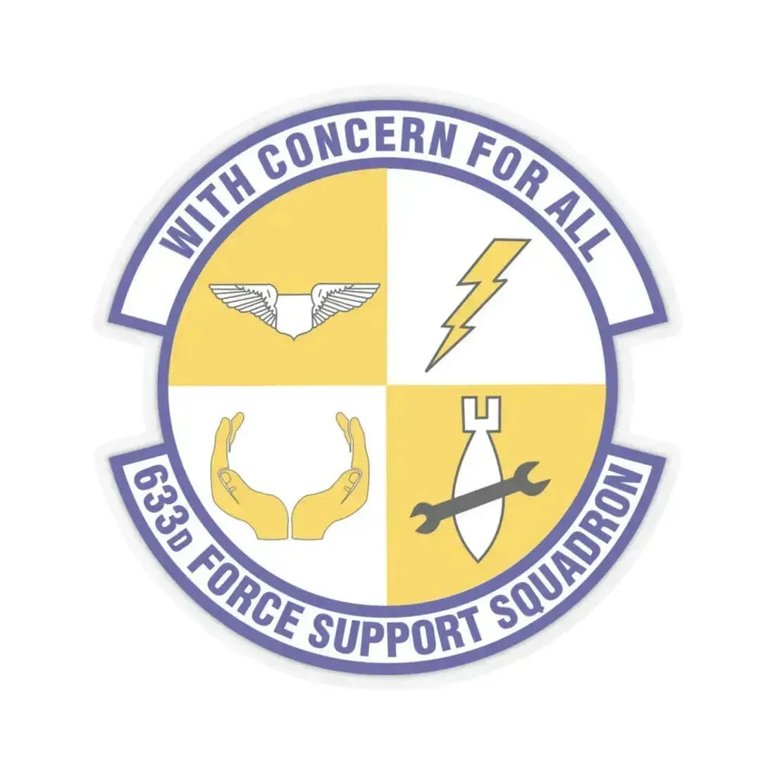 633d Force Support Squadron (U.S. Air Force) STICKER Vinyl Kiss-Cut Decal 3 Inch Transparent - The Sticker Space