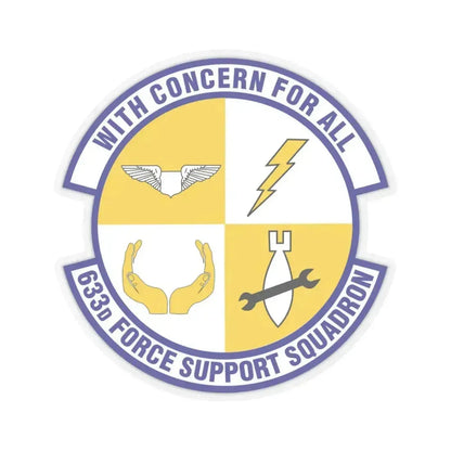 633d Force Support Squadron (U.S. Air Force) STICKER Vinyl Kiss-Cut Decal 4 Inch Transparent - The Sticker Space