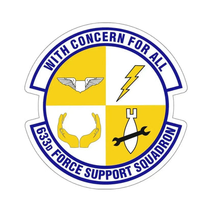 633d Force Support Squadron (U.S. Air Force) STICKER Vinyl Kiss-Cut Decal 4 Inch White - The Sticker Space