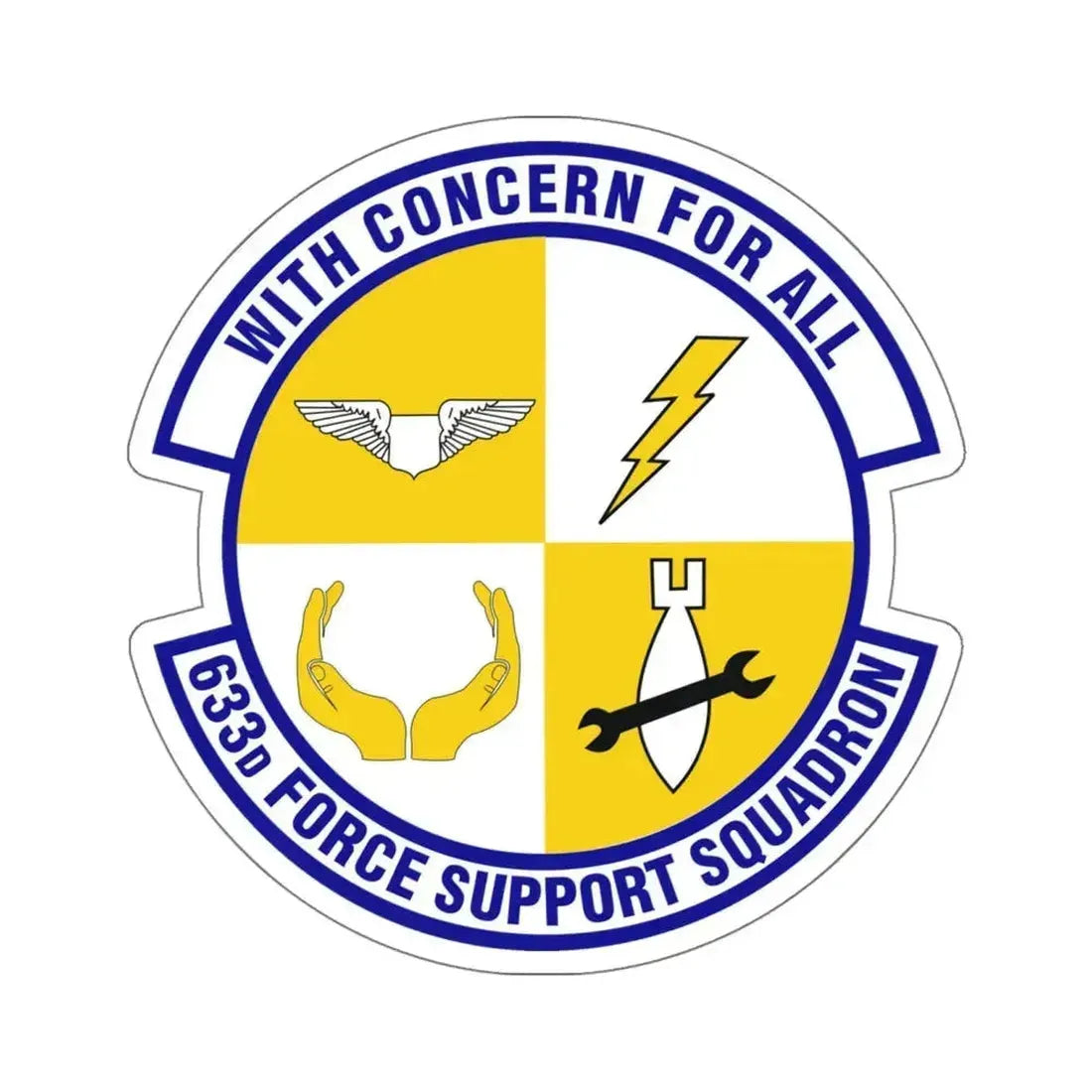 633d Force Support Squadron (U.S. Air Force) STICKER Vinyl Kiss-Cut Decal 6 Inch White - The Sticker Space