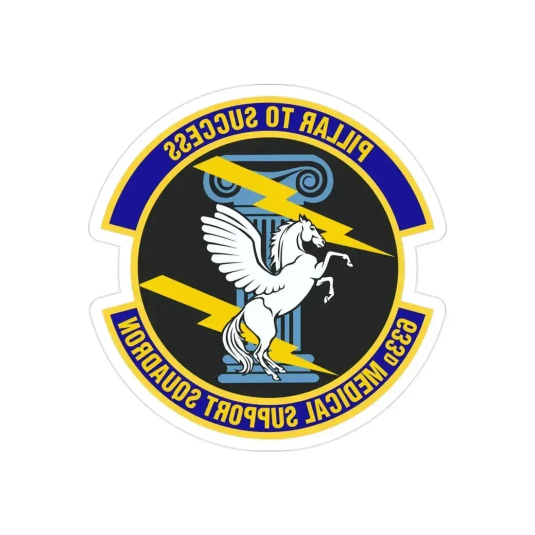 633d Medical Support Squadron (U.S. Air Force) REVERSE PRINT Transparent Die-Cut STICKER 2 Inch Die-Cut Transparent - The Sticker Space