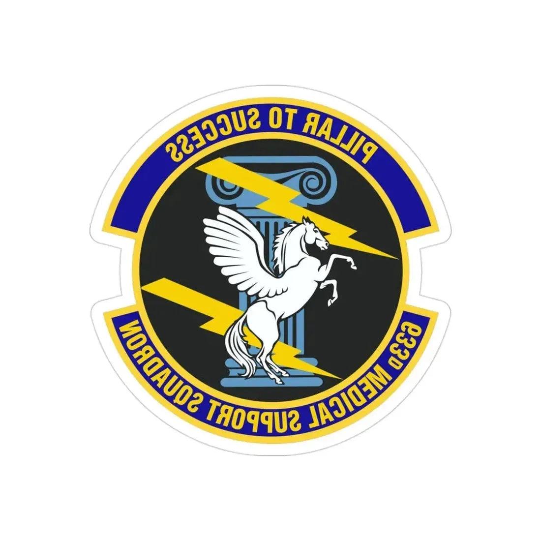 633d Medical Support Squadron (U.S. Air Force) REVERSE PRINT Transparent Die-Cut STICKER - The Sticker Space