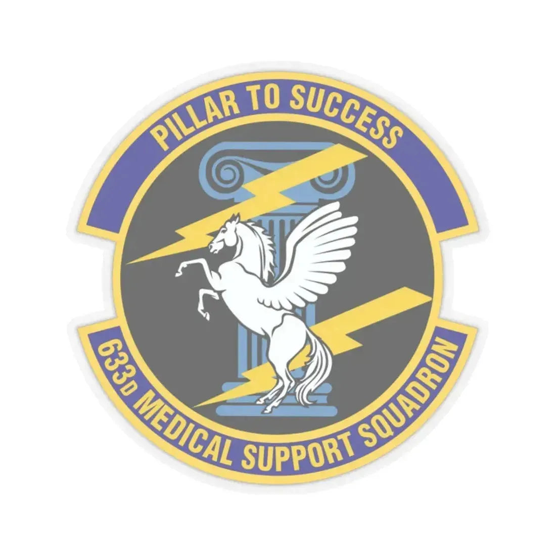 633d Medical Support Squadron (U.S. Air Force) STICKER Vinyl Kiss-Cut Decal 2 Inch Transparent - The Sticker Space