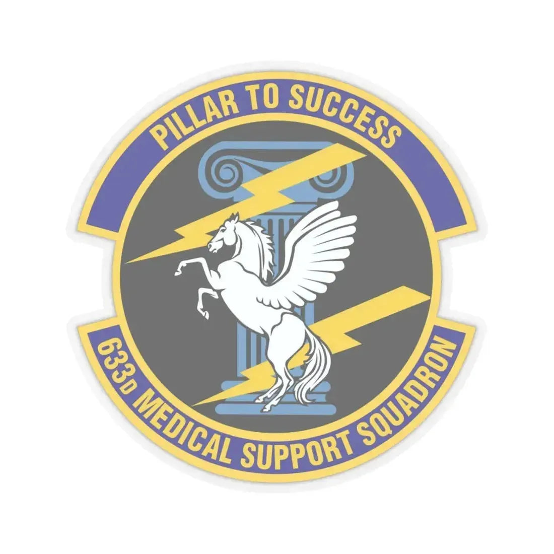 633d Medical Support Squadron (U.S. Air Force) STICKER Vinyl Kiss-Cut Decal 4 Inch Transparent - The Sticker Space