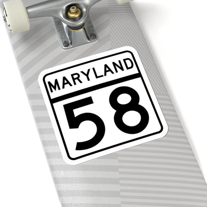 MD Route 58 (Maryland) (Road Sign) STICKER Vinyl Kiss-Cut Decal