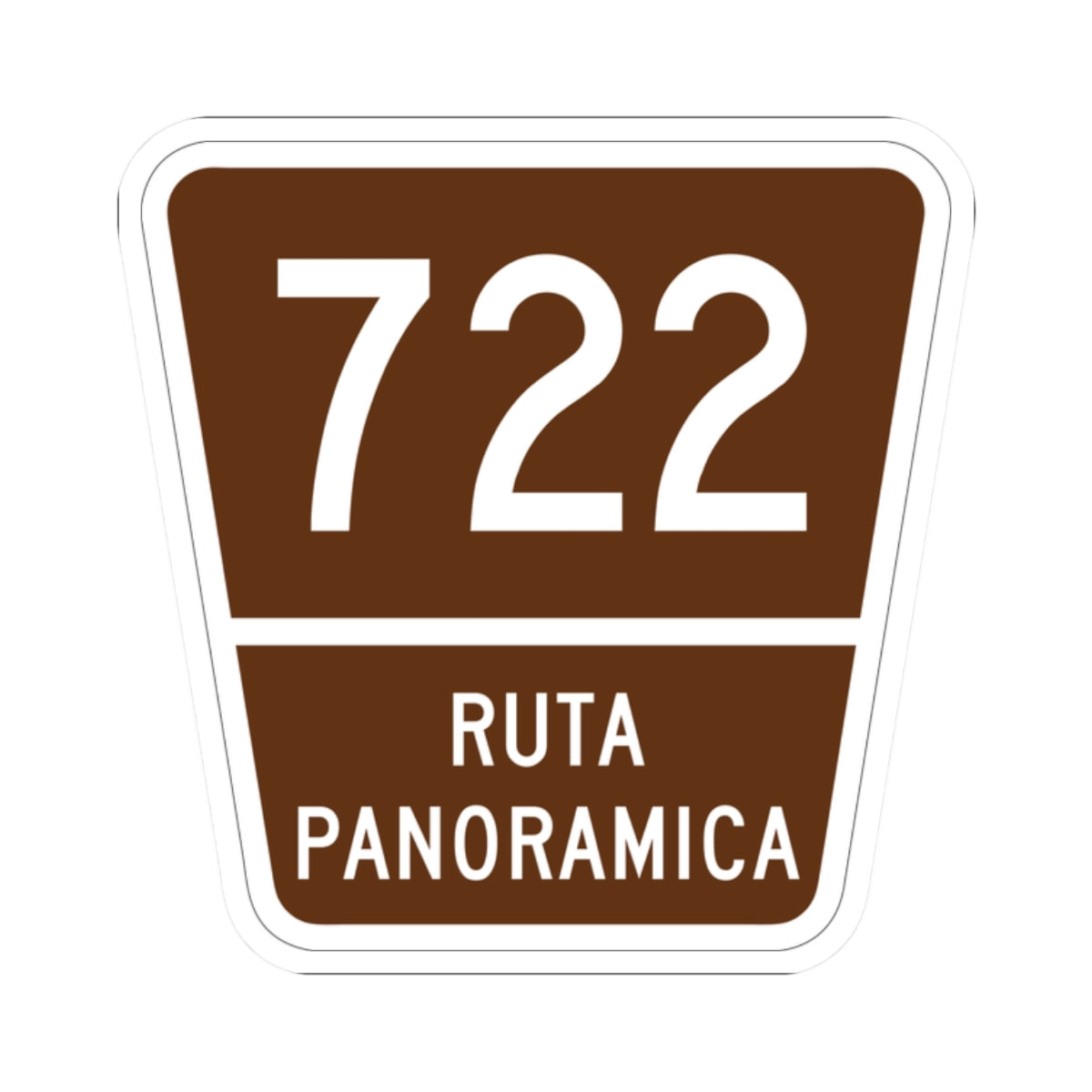 PR old scenic route 722 (Puerto Rico) (Road Sign) STICKER Vinyl Kiss-Cut Decal