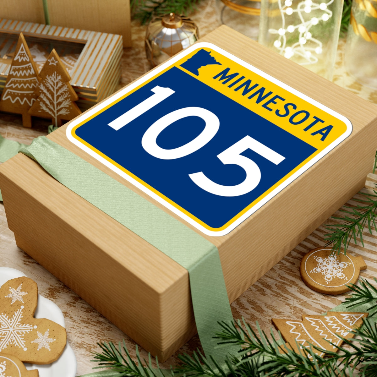 MN-105 (Minnesota) (Road Sign) STICKER Vinyl Kiss-Cut Decal